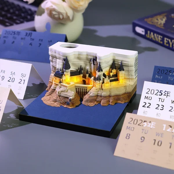 3D Calendar 2025 Mystical Pop-Up Castle Calendar Yearly Planner Organizer & Office Home Decor - Image 3