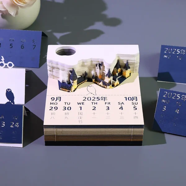 3D Calendar 2025 Mystical Pop-Up Castle Calendar Yearly Planner Organizer & Office Home Decor