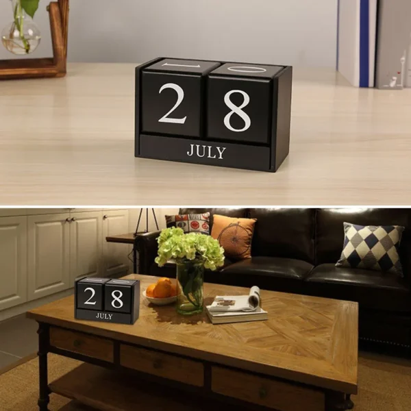 Wooden Perpetual Desk Calendar & Planner - Image 6